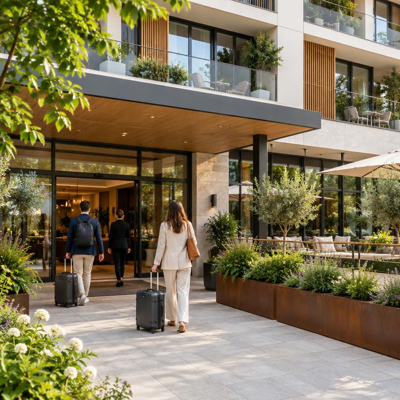 Hôtel contemporain engagé dans sa performance énergétique